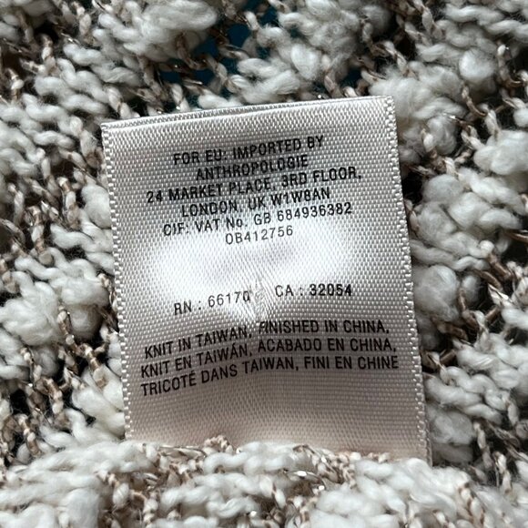 Moth Metallic Cardigan Size Medium Striped Open Front Hooded Long Sleeve Pockets - Picture 6 of 9